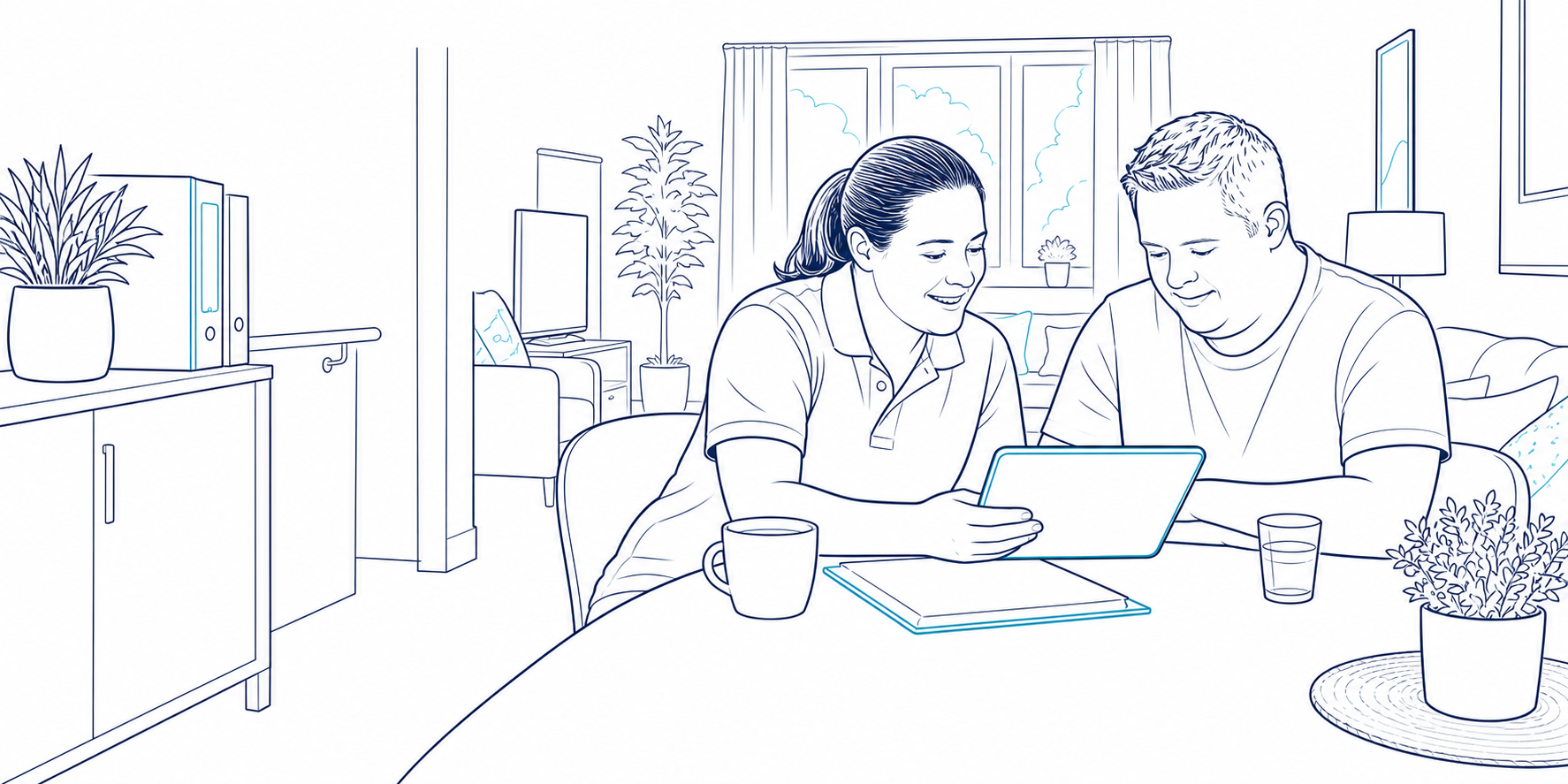 Placeholder for supported living hero illustration.